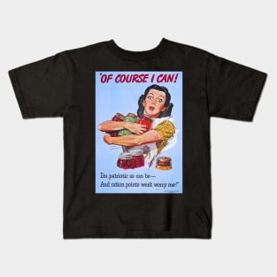 Brightened and Restored Food Ration Propaganda Poster during World War II Kids T-Shirt